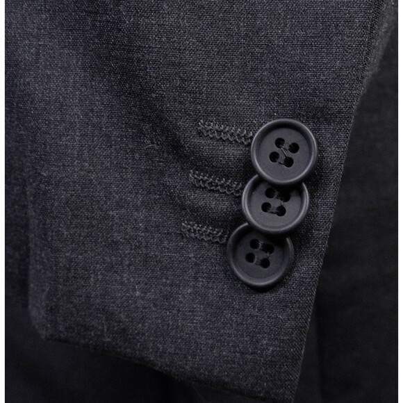 MANI Men's Sport Coat Suit Jacket 3-Button Wool Solid Gray Blazer Sz 48L - Picture 7 of 14